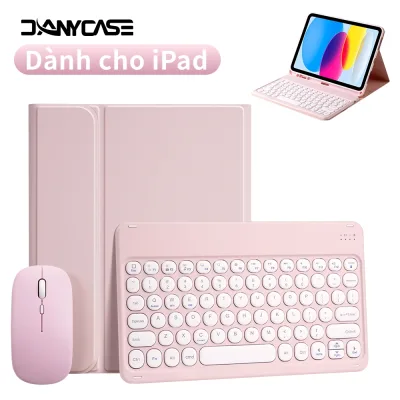 Ốp Bàn Phím Có Thể Tháo Rời Cho iPad Air 11 M2 M3 Gen 11th A16 10th Air13 Gen 7th 8th 9th10.2 "Air4 Air5 10.9" Pro 11 13 M5 Pro 12.9 Air2 5th 6th Bluetooth Bàn Phím Tròn