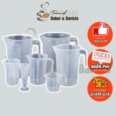 Ca đong định lượng pha chế dung tích 50ml - 100ml - 250ml - 500ml đẹp dày dặn có quai - Mê Bánh Mê Trà