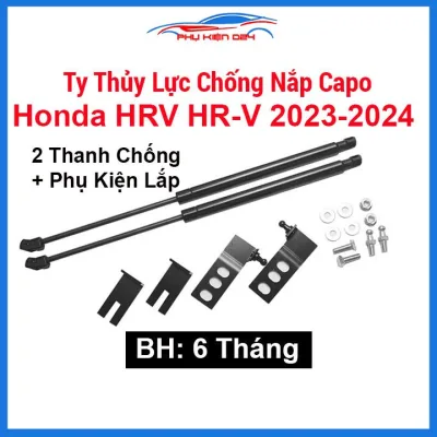 Bộ 2 ty chống nắp capo ô tô HRV HR-V 2023 2024, ben hơi thủy lực trợ nâng nắp xe kèm phụ kiện lắp