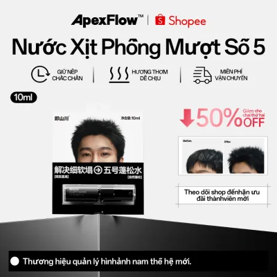 ApexFlow #5 Xịt Tạo Phồng Bồng Bềnh Nhỏ Gọn Du Lịch Giữ Nếp Lâu Không Bết Dính Cho Mọi Loại Tóc 10ml