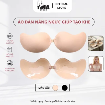 Áo dán nâng ngực cài trước YUKI STORE miếng dán nâng ngực nút gài tạo khe dùng nhiều lần 0134