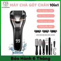 Máy chà gót chân tẩy tế bào chết 3 đầu mài 2 chế độ cao cấp, máy mài gót chân đa năng tặng kèm bộ phụ kiện 10 món