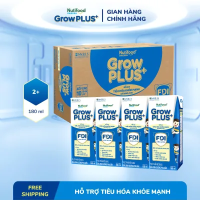 Nutifood Sweden Growplus+ Digestive Ready-To-Drink Liquid Milk (Light Green) 2+ - Supports Healthy Digestion, Helps Baby Gain Weight (48 Boxes X 180ml)