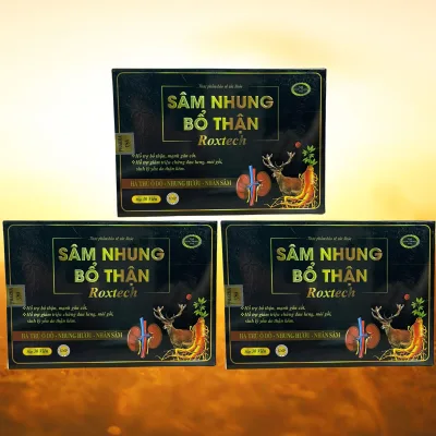Combo of 3 Boxes of Roxtech Kidney-Boosting Ginseng and Velvet Antler Extract - Rostex - Vinaphar - Purifying Vitamins - Multivitamins - Multivitamins