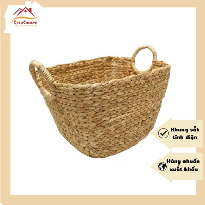 Water Hyacinth Basket for Multi-Purpose Storage, Fruit Storage, Stationery (Water Hyacinth Basket)