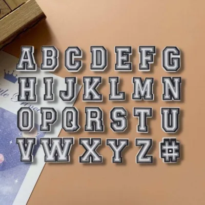 Màu trắng nền chữ làm tắc nghẽn dép nhãn dán Nút quyến rũ Phụ kiện giày thời trang#Alphabetic Dòng