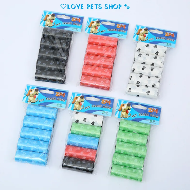 Túi đựng phân cho Chó Mèo siêu tiện lợi kích thước 30*22cm (1 cuộn gồm 20 túi) - Love pets shop
