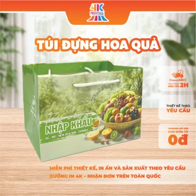 Túi Giấy Đựng Hoa Quả, Trái Cây Nhập Khẩu,Sang Trọng, Chất Liệu Cứng Cáp, size 1-3-5kg _ 4k Packaging