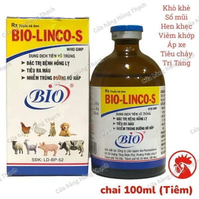 Bio Linco S 100ml khòkhè,ho,hen,tiu chảy Gà,ChóMèo gia súc. chăm sóc thú cưng