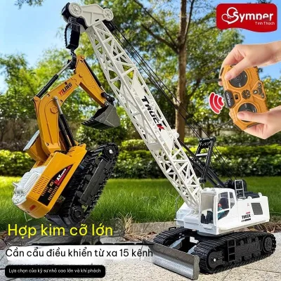 Xe Cẩu Công Trình Điều Khiển Từ Xa Cỡ Lớn – Đồ Chơi Mô Hình Hợp Kim Cao Cấp Cho Bé Trai