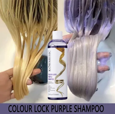 Real Silver Purple Shampoo for De-Yellowing, Care, Bleaching, and Lightening Hair 300Ml/Bottle