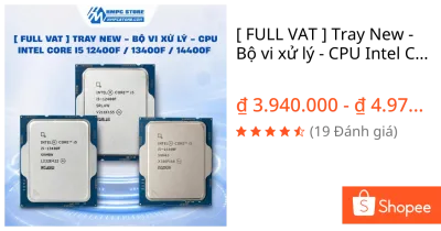 [ FULL VAT ] Tray New - Bộ vi xử lý - CPU Intel Core i5 12400F / 13400f / 14400f - BH 36 tháng