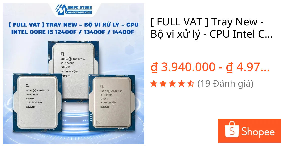 Tray New - Bộ vi xử lý - CPU Intel Core i5 12400F / 13400f / 14400f - BH 36 tháng
