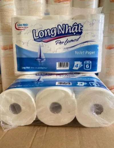GIẤY VỆ SINH LONG NHẬT CÓ LÕI 4 LỚP LỐC 6 CUỘN