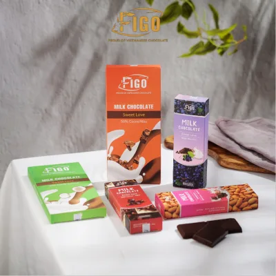 Combo 2 hộp socola sữa 50g mix vị + 3 hộp socola sữa 20g mix vị Figo, đồ ăn vặt nội địa ngon