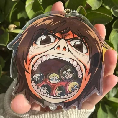 Móc khóa Anime Attack on Titan AOT mô hình lắc Acrylic trang trí balo túi xách quà tặng fan Eren Levi Mikasa Armin