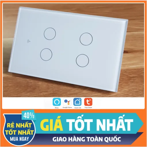 Công tắc thông minh TUYA WIFI +RF433 nút cảm ứng  điều khiển, hẹn giờ từ xa qua điện thoại