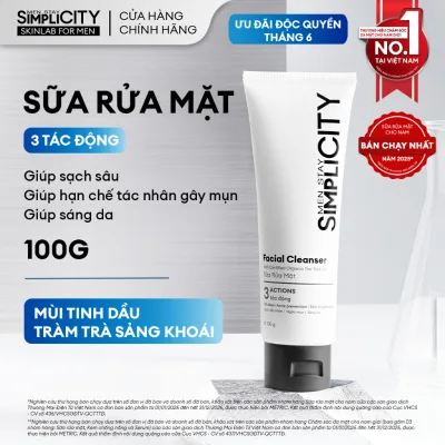 Sữa rửa mặt nam Men Stay Simplicity 3 tác động giúp sạch dầu nhờn hỗ trợ ngừa mụn sáng da 100g