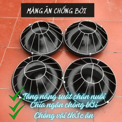 Máng ăn cho Gà Chống Bới chống vãi cho gia cầm chia ngăn