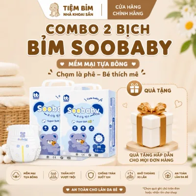Combo 2 BỊCH Tã/bỉm Soobaby - Tã bỉm organic siêu mềm siêu khô thoáng giúp bé yêu thoải mái cả ngày dài