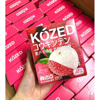 3 Hộp Kẹo Dẻo Trái Cây Bóc Vỏ KOZED, Kẹo dẻo lột vỏ 3D Vị Trái Vải Siêu Ngon - đồ ăn vặt