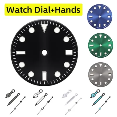 Mặt số đồng hồ dạ quang màu xanh lá cây 28,5MM Đồng hồ ba kim dành cho đồng hồ chuyển động NH35 NH36 4R 7S Phụ kiện đồng hồ Dụng cụ sửa chữa đồng hồ
