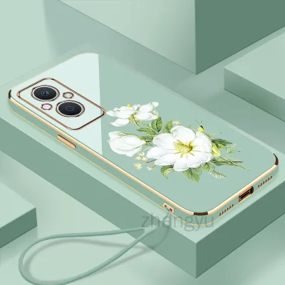 Ốp lưng hoa nhài flowe OPPO RENO 7Z 8Z RENO 7 8 LITE F21 F21S PRO 5g Vỏ điện thoại Mạ điện siêu mỏng Vỏ điện thoại mịn có cạnh góc phải Vỏ điện thoại silicon chống sốc hoa