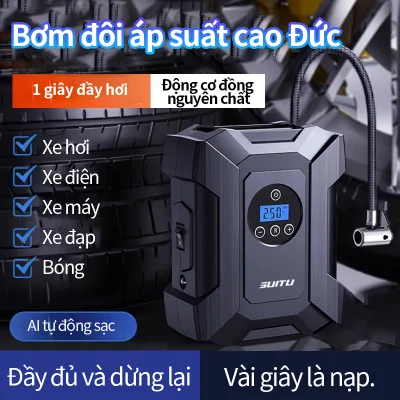 Máy Bơm Lốp Xe Ô Tô, Xe Máy Mini Điện Tử Tự Ngắt Hàng Chính Hãng Công Suất 120W Tiện Lợi New Bảo Hành đồ bơm hơi xe máy bơm điện bơm lốp xe hơi máy bơm xe hơi bơm hơi xe máy máy bơm xe hơi Bơm lốp ô tô Bơm Lốp Ô Tô Không Dây