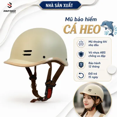 Nón Bảo Hiểm Cá Heo mẫu mới cho nam/nữ - nhiều màu dễ thương - Anfago Helmets