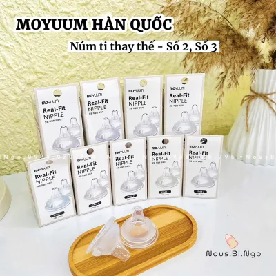 Núm Ti Bình Sữa Moyuum Premium Korea Size 1/2/3/4 Thay Thế Cho Các Bình Cổ Rộng Moyuum chính hãng