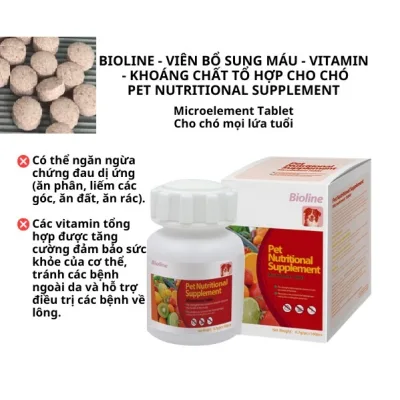 Viên Bổ Sung Vitamin, Khoáng Chất, Vi Lượng - Chó Mèo Bioline Nutritional Supplement (Date 02.2026)
