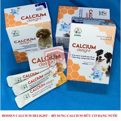 Calci nước - BOSSEN Calcium delight - Bổ sung canxi, khoáng dạng nước cho chó - Gói 5ml