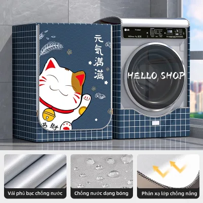 Vỏ bọc máy giặt cửa ngang chống nắng mưa bụi bẩn vải dù bền đẹp phù hợp máy giặt từ 4kg đến 12kg