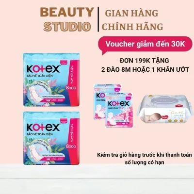 Combo Băng vệ sinh Kotex Trà Trắng Siêu Mỏng Cánh 20 miếng 23cm