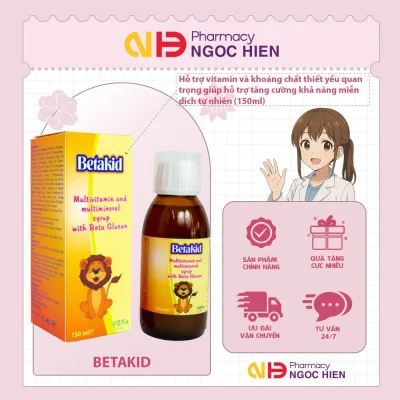 Betakid Syrup - Vitamin and Mineral Supplement, Supports Increased Resistance, Good Appetite, and Comprehensive Development (150ml)