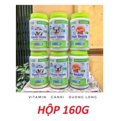 Viên Spirit Cho Chó Mèo Hộp 160g - Bổ Sung Vitamin Canxi Khoáng Chất, Dưỡng Lông, Nhiều Loại
