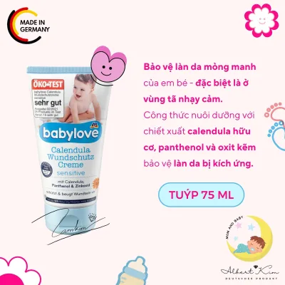 Kem Bôi Da Cho Bé BAYBYLOVE - Giúp Giảm Mẩn Ngứa, Hăm Tã, Dưỡng Ẩm - tuýp 75ml
