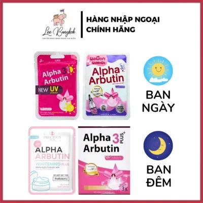 Vỉ 10 Viên Bột Kích Trắng Kyra Alpha Arbutin 3 Plus Đêm, Ngày Giúp Da Trắng Mịn Chính Hãng - LEEBANGKOK