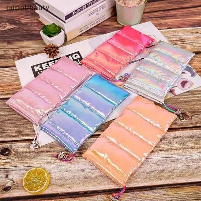 {CURUI} Vỏ điện thoại giữ nhiệt Túi đựng điện thoại di động ấm áp bằng vải Cotton có dây rút Túi đựng điện thoại ngoài trời Phụ kiện làm nóng quá mức C {curiobeauty}