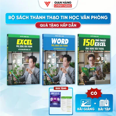 Combo of 3 Books Excel Word 150 Tips for Training in Information Technology for Office Applications with Online Course + Free 101 Shortcuts - N1