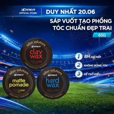 Sáp Vuốt Tóc Nam XMen Salon Solution 65g - Tạo Kiểu Tóc, Giữ Nếp 8H, Không Bóng Tóc, Không Gây Ngứa