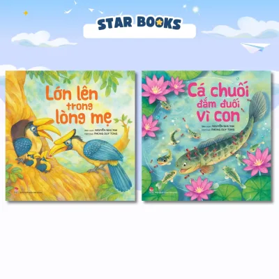 Sách - Comb Cá Chuối Đắm Đuối Vì Con + Lớn Lên Trong Lòng Mẹ (2 Cuốn Sách Tranh Thiếu Nhi)
