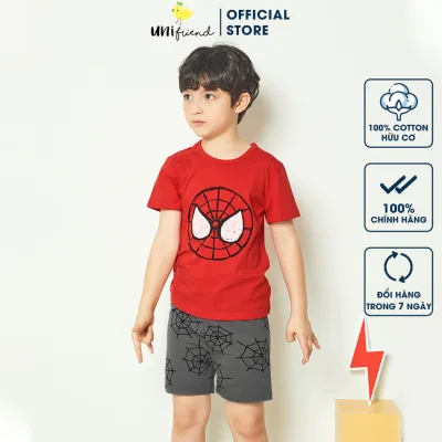 Đồ bộ ngắn tay quần áo thun cotton mịn mặc nhà mùa hè cho bé trai Unifriend Hàn Quốc U3022