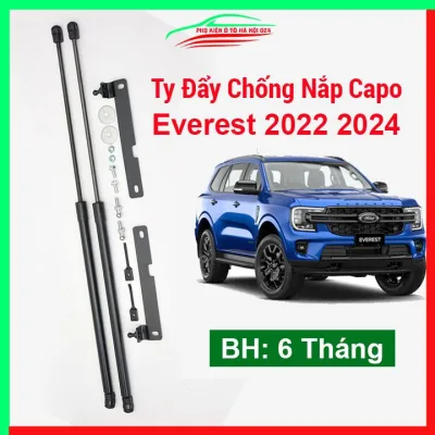 Bộ 2 ty thủy lực, ben hơi chống nắp capo ô tô Everest 2022 2023 2024 kèm phụ kiện lắp