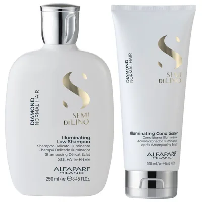 Dầu gội xả Diamond chăm sóc tóc bóng mượt Semi Di Lino Illuminating Low Alfaparf Milano 250ml/200ml