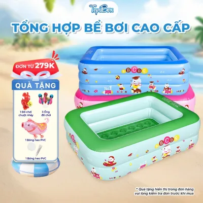 Bể Bơi Trẻ Em Gấp Gọn Nhiều Size, Hồ Bơi Cho Bé Đáy Dày Chống Trượt An Toàn Cao Cấp