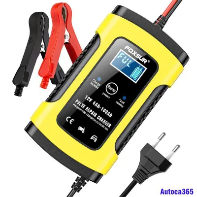 Sạc Ắc Quy FOXSUR 12V – Dùng Cho Ô tô, Xe Máy 4Ah-100Ah, Tự Ngắt Khi Đầy, Bảo Dưỡng, Phục Hồi Ắc Quy Yếu