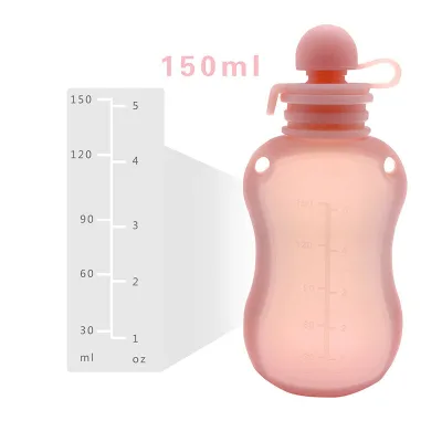 Túi Đựng Sữa Silicone Tái Sử Dụng 150ml, Chống Rò Rỉ, Đựng Cháo, Thức Ăn Dặm Cho Bé, Tiện Lợi, Có Thể Đổ Đầy Lại, Giải Pháp Cho Việc Cho Con Bú
