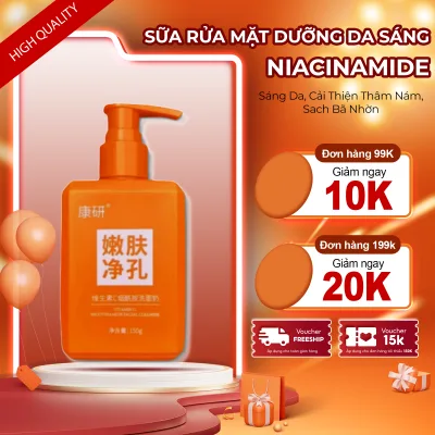 Sữa Rửa Mặt Dưỡng Sáng Vitamin C & NIACINAMIDE – Vitamin C NIACINAMIDE Hỗ Trợ Da Trắng Sáng, Làm Sạch Mụn, Dưỡng Ẩm, Cung Cấp Dưỡng Chất