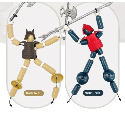 Bamboo Man Toy Battle Board Game Con rối thủ công Trò chơi đôi cha mẹ và con cái
